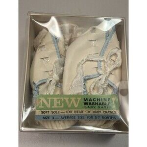 Tubbins Machine Washable Baby Shoes Vintage Size 3 Soft Sole 5-7 months